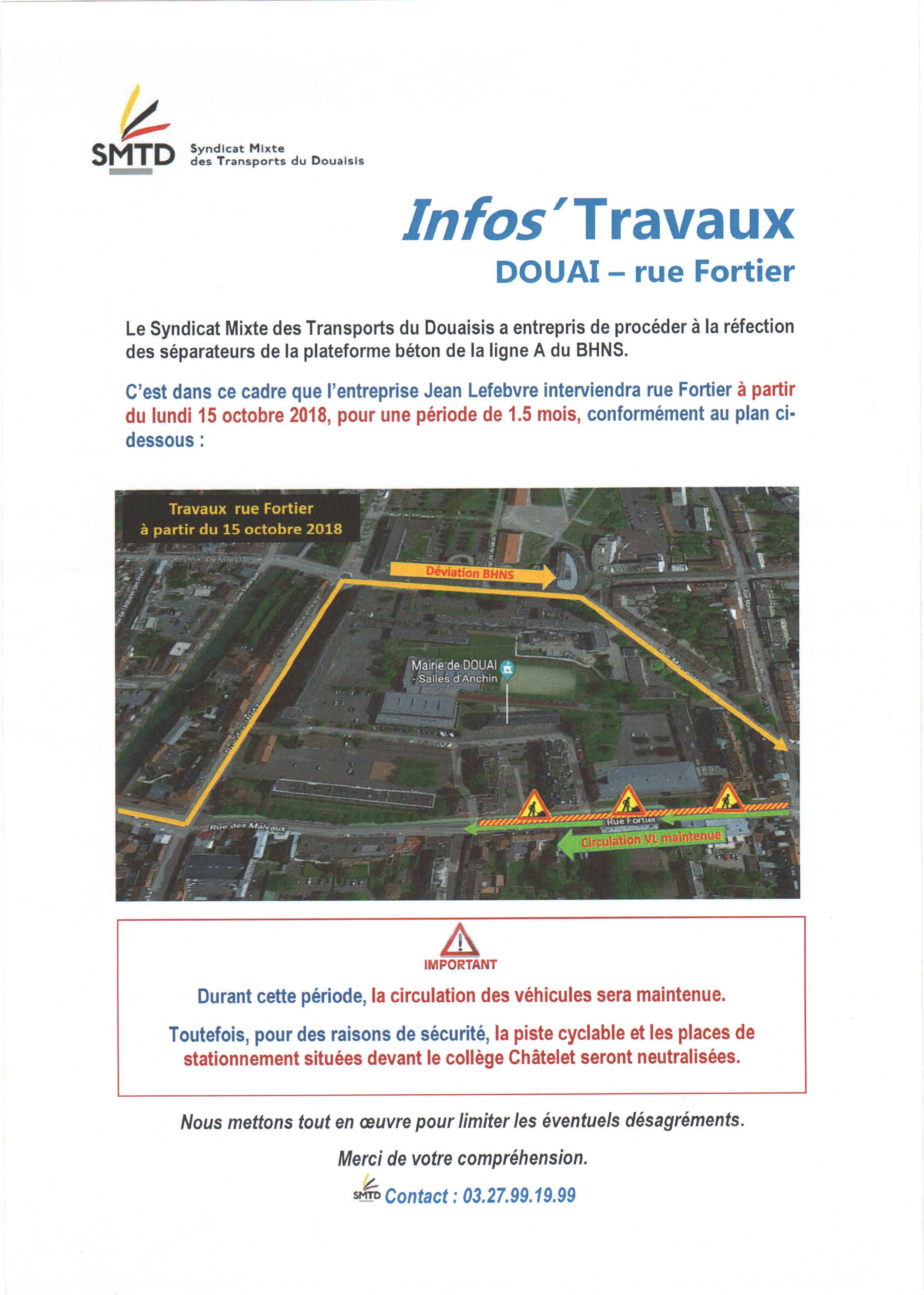 Travaux Rue FORTIER Collège